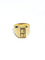 Bague 55 Chevalière guillochée EH en or champagne 18 carats 58 Facettes