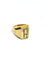 Bague 55 Chevalière guillochée EH en or champagne 18 carats 58 Facettes