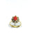 Bague 58 Bague en or jaune 18 carats, diamants et corail rouge 58 Facettes