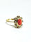 Bague 58 Bague en or jaune 18 carats, diamants et corail rouge 58 Facettes