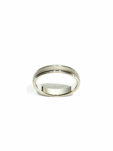 Bague 58 Alliance homme en or blanc 18 carats 58 Facettes