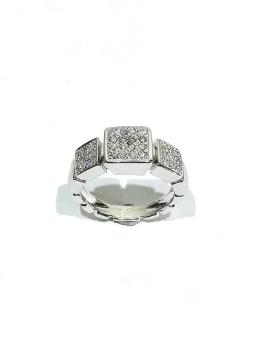 Bague 54 Didier Guerin - Bague en or blanc et diamants pavés 58 Facettes