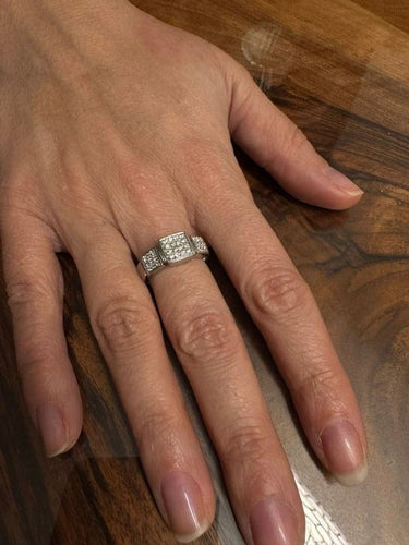 Bague 54 Didier Guerin - Bague en or blanc et diamants pavés 58 Facettes