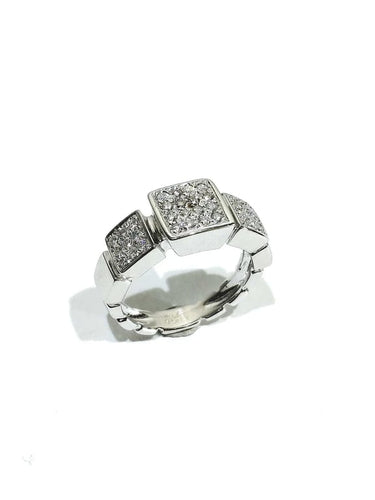 Bague 54 Didier Guerin - Bague en or blanc et diamants pavés 58 Facettes