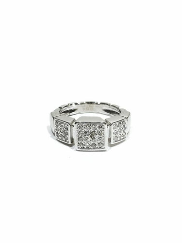Bague 54 Didier Guerin - Bague en or blanc et diamants pavés 58 Facettes
