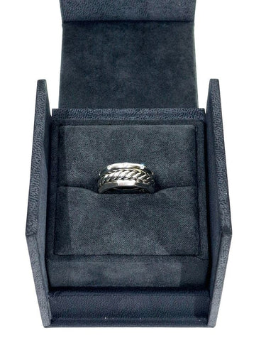 Bague 53 David Yurman - Bague articulée à trois anneaux en argent et diamants 58 Facettes