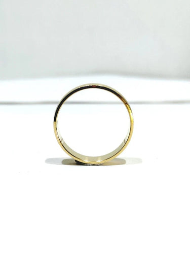 Bague 63 Alliance homme incurvée en or champagne 18 carats 58 Facettes