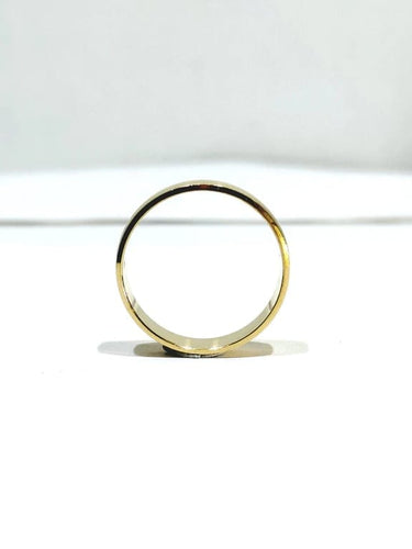 Bague 63 Alliance homme incurvée large en or champagne 18 carats 58 Facettes