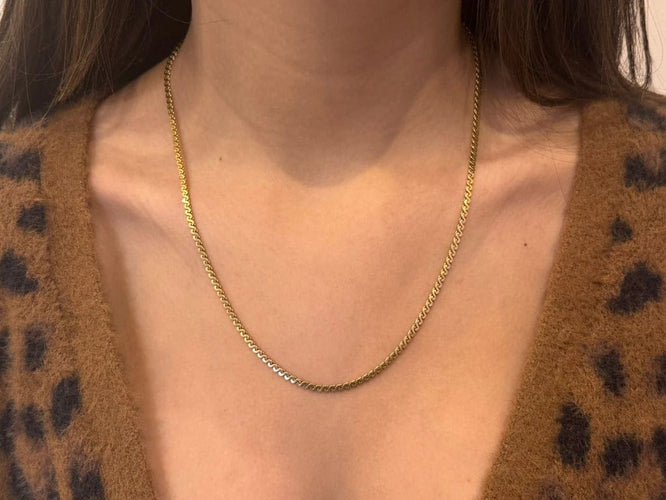 Collier Chaîne à mailles spirale en or jaune 18 carats 58 Facettes