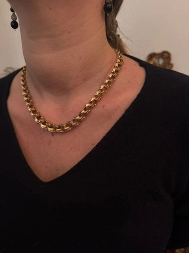 Collier Collier à maillons entrelacés en or rose 18 carats 58 Facettes