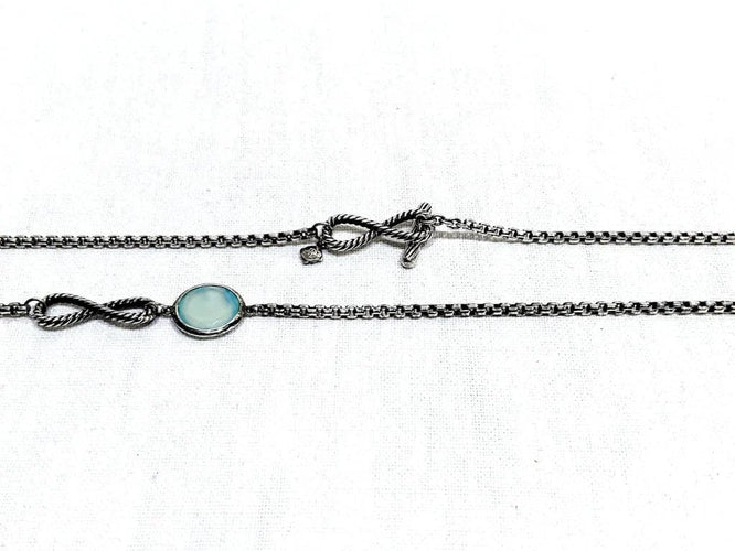 Collier David Yurman - Sautoir en argent 925 et calcédoines 58 Facettes