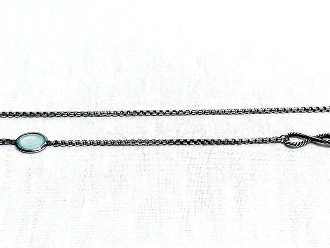Collier David Yurman - Sautoir en argent 925 et calcédoines 58 Facettes