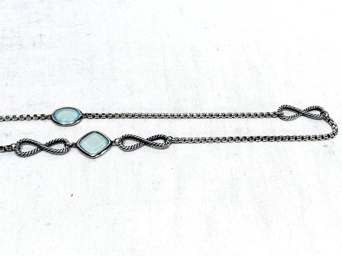 Collier David Yurman - Sautoir en argent 925 et calcédoines 58 Facettes