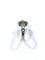 Bague 52 Bague en or blanc 18 carats avec diamants et pierre verte synthétique 58 Facettes
