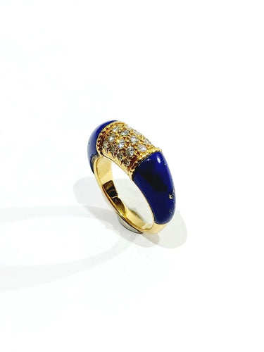 Bague 52 Bague en or 18 carats, lapis-lazuli et diamants 58 Facettes 87543