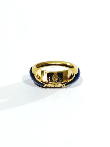 Bague 52 Bague en or jaune 18 carats avec lapis-lazuli et diamants 58 Facettes 87543