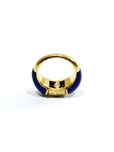 Bague 52 Bague en or 18 carats, lapis-lazuli et diamants 58 Facettes 87543