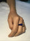 Bague 52 Bague en or jaune 18 carats avec lapis-lazuli et diamants 58 Facettes 87543
