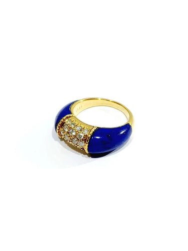 Bague 52 Bague en or 18 carats, lapis-lazuli et diamants 58 Facettes 87543