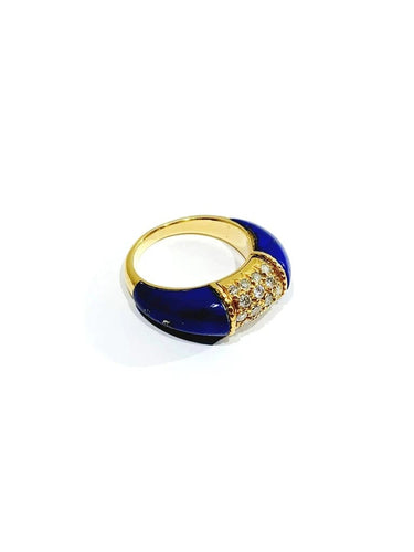 Bague 52 Bague en or 18 carats, lapis-lazuli et diamants 58 Facettes 87543