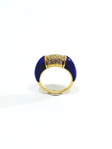 Bague 52 Bague en or 18 carats, lapis-lazuli et diamants 58 Facettes 87543