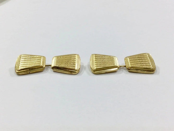 Boutons de manchette Boutons de manchette trapèzes en or jaune 18 carats 58 Facettes 950860