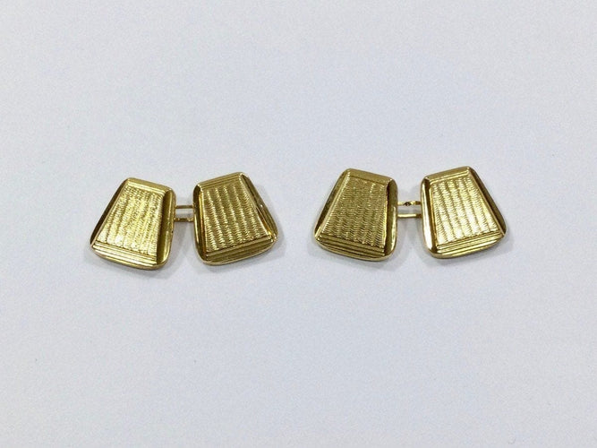 Boutons de manchette Boutons de manchette trapèzes en or jaune 18 carats 58 Facettes 950860