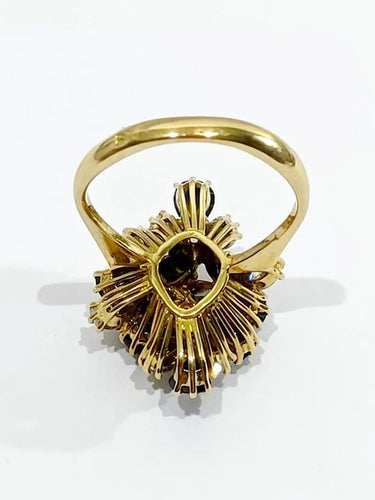 Bague 56.5 Bague en or jaune 18 carats à diamants et saphirs poire 58 Facettes