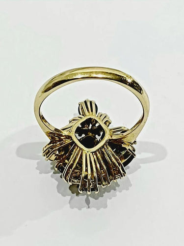 Bague 56.5 Bague en or jaune 18 carats à diamants et saphirs poire 58 Facettes