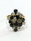 Bague 56.5 Bague en or jaune 18 carats à diamants et saphirs poire 58 Facettes