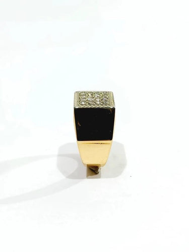 Bague 53 Bague chevalière en or rose 18 carats pavée de diamants 58 Facettes 934506