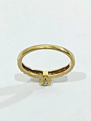 Bague 53 Bague solitaire en or jaune 18 carats avec diamant 0,30 ct 58 Facettes 3022/1