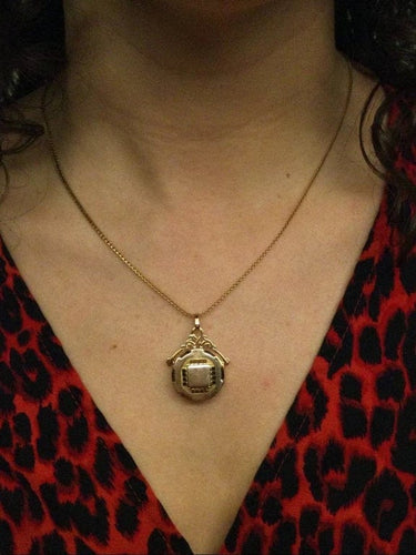Pendentif Art déco - Médaillon photo en or rose 18 carats 58 Facettes