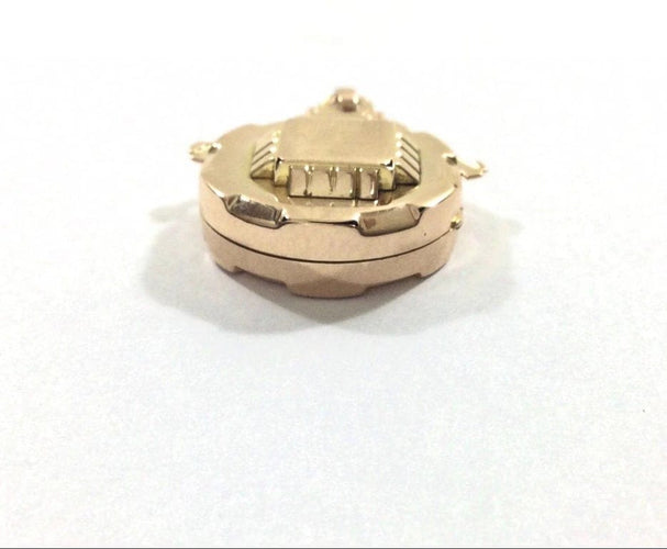 Pendentif Art déco - Médaillon photo en or rose 18 carats 58 Facettes