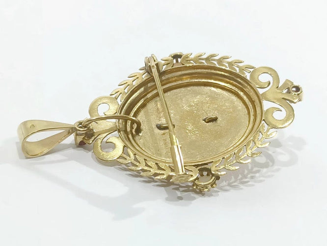 Pendentif Napoléon III - Pendentif-médaillon broche en or rose 18 carats 58 Facettes 3110/1