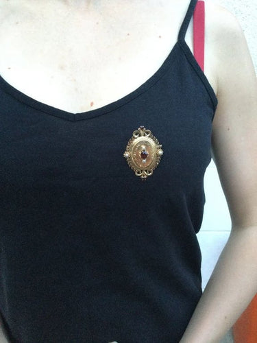 Pendentif Napoléon III - Pendentif-médaillon broche en or rose 18 carats 58 Facettes 3110/1