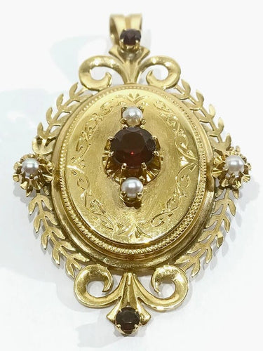 Pendentif Napoléon III - Pendentif-médaillon broche en or rose 18 carats 58 Facettes 3110/1