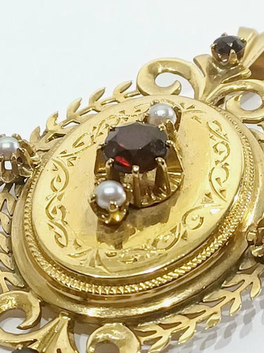 Pendentif Napoléon III - Pendentif-médaillon broche en or rose 18 carats 58 Facettes 3110/1