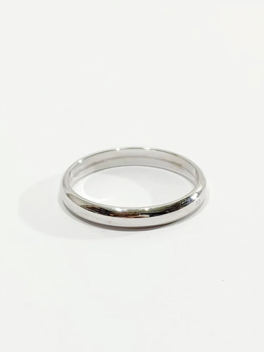 Bague 58 Alliance homme lisse en or blanc 18 carats 58 Facettes 2850/1