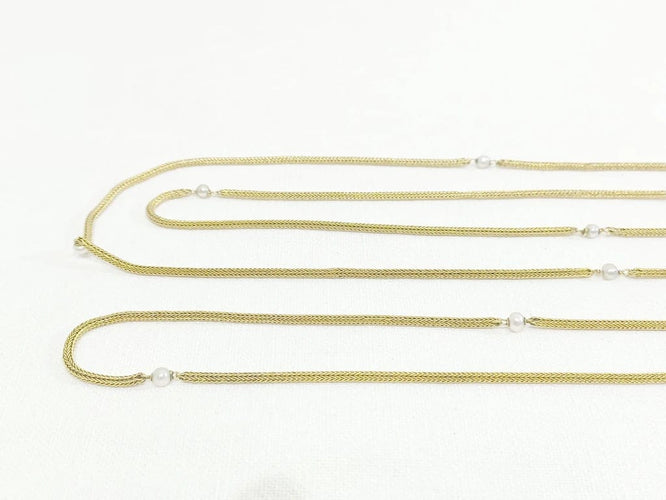 Collier Sautoir - Collier en or jaune 18 carats et perles 58 Facettes
