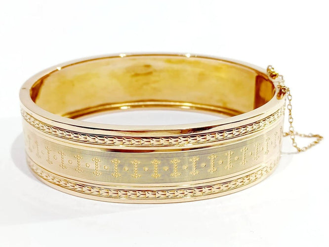 Bracelet Bracelet jonc Napoléon III en or rose 18 carats 58 Facettes 3077/1