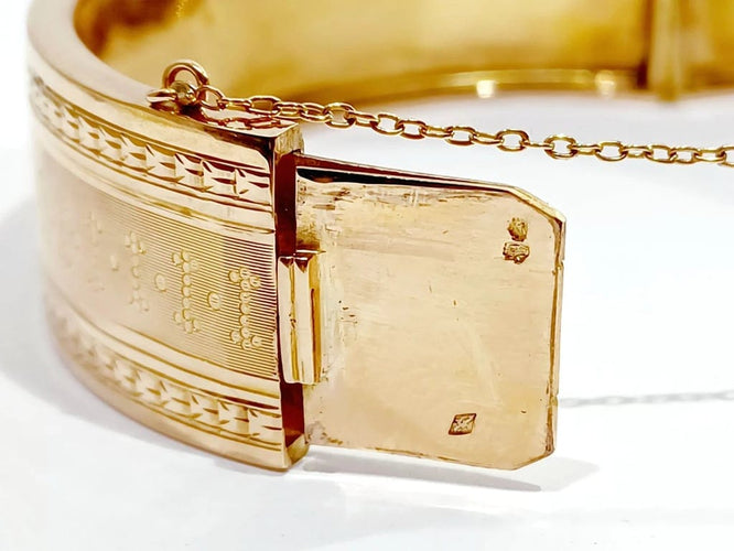 Bracelet Bracelet jonc Napoléon III en or rose 18 carats 58 Facettes 3077/1