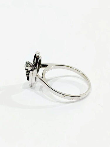 Bague 52 Bague en or blanc 18 carats avec diamants et saphirs 58 Facettes 1694/1
