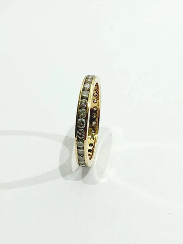 Bague 66.5 Alliance - Bague en or champagne 18 carats et diamants 58 Facettes