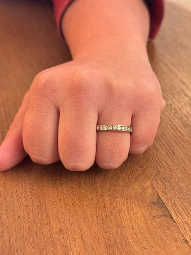 Bague 66.5 Alliance - Bague en or champagne 18 carats et diamants 58 Facettes