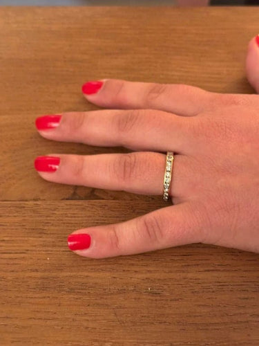 Bague 66.5 Alliance - Bague en or champagne 18 carats et diamants 58 Facettes