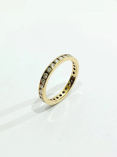 Bague 66.5 Alliance - Bague en or champagne 18 carats et diamants 58 Facettes