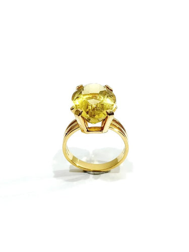 Bague 53.5 Bague en or rose 18 carats avec citrine 58 Facettes