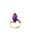 Bague 56 Bague en or rose 18 carats à améthyste ovale 58 Facettes