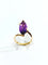 Bague 56 Bague en or rose 18 carats à améthyste ovale 58 Facettes